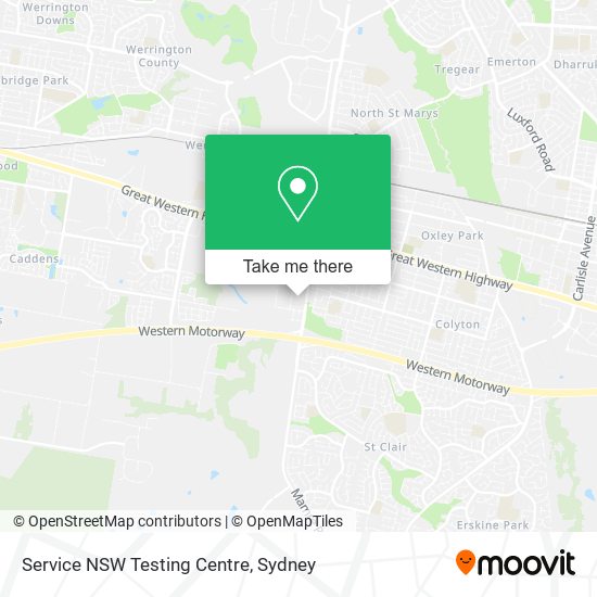 Service NSW Testing Centre map