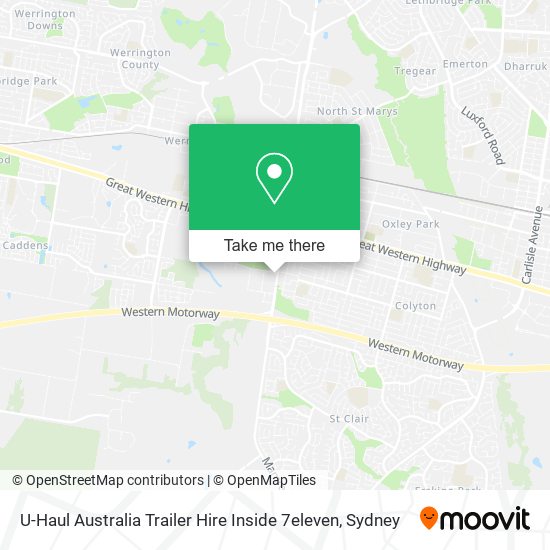 Mapa U-Haul Australia Trailer Hire Inside 7eleven