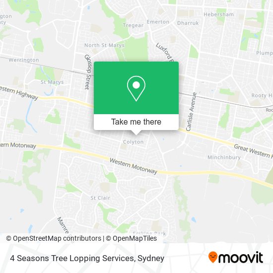 4 Seasons Tree Lopping Services map