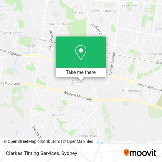 Clarkes Tinting Services map