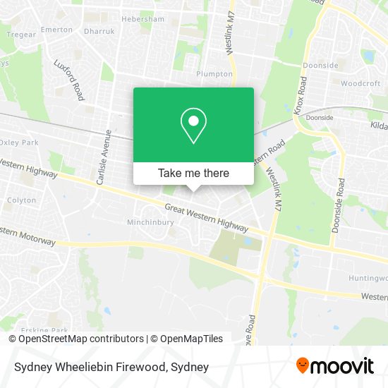 Mapa Sydney Wheeliebin Firewood