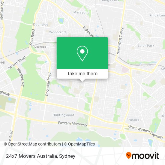 24x7 Movers Australia map