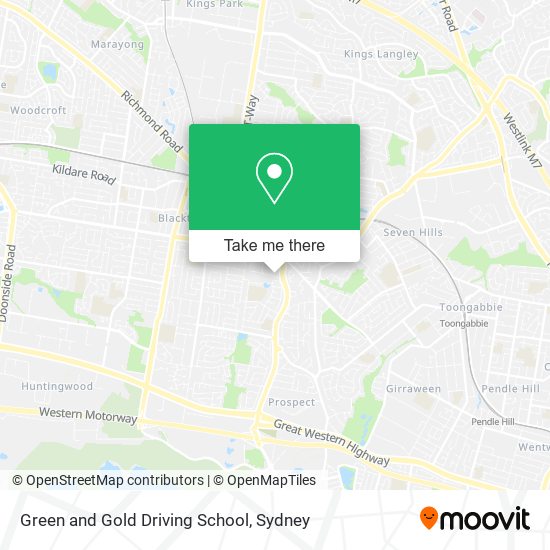 Green and Gold Driving School map
