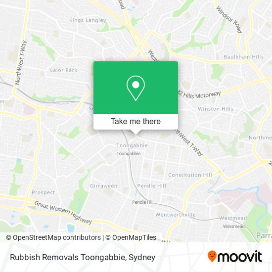 Mapa Rubbish Removals Toongabbie