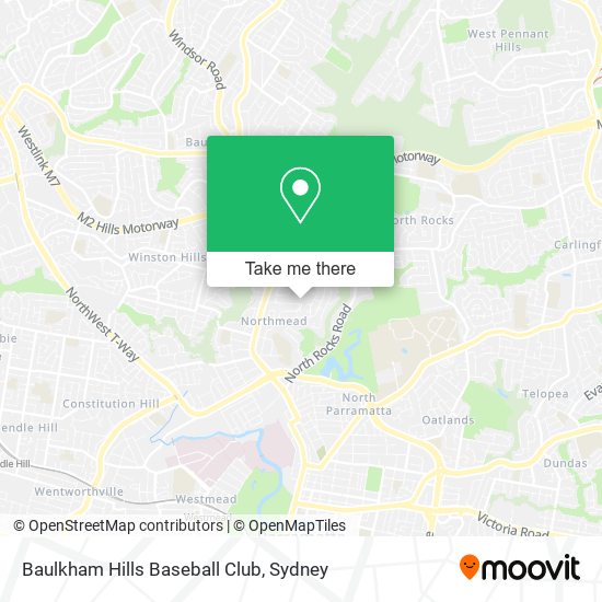 Mapa Baulkham Hills Baseball Club