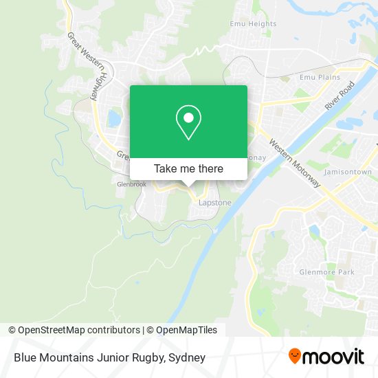 Mapa Blue Mountains Junior Rugby