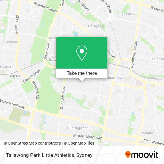 Tallawong Park Little Athletics map