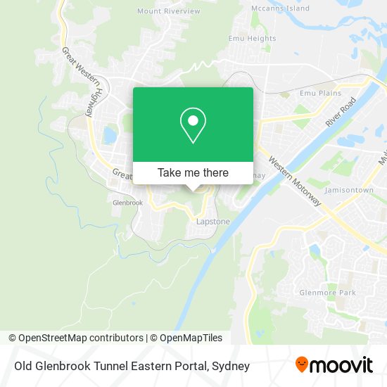 Old Glenbrook Tunnel Eastern Portal map