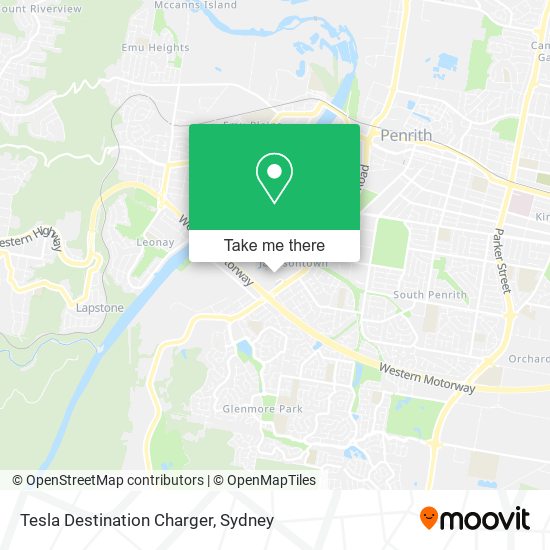 Mapa Tesla Destination Charger