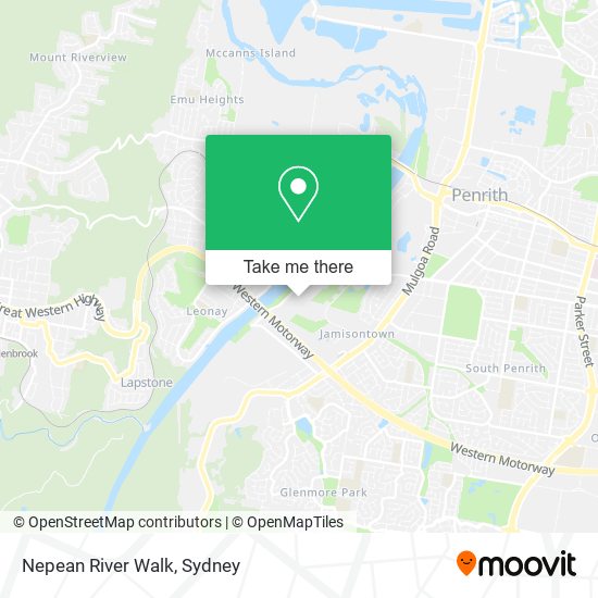 Mapa Nepean River Walk