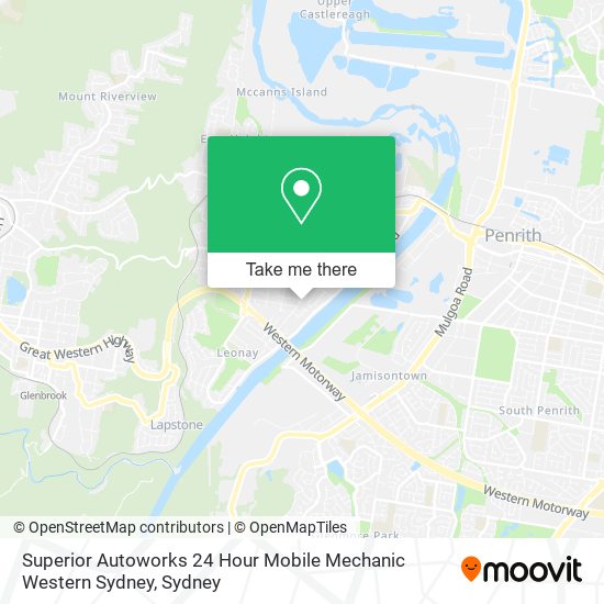 Mapa Superior Autoworks 24 Hour Mobile Mechanic Western Sydney