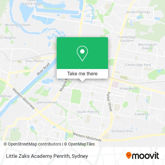 Mapa Little Zaks Academy Penrith