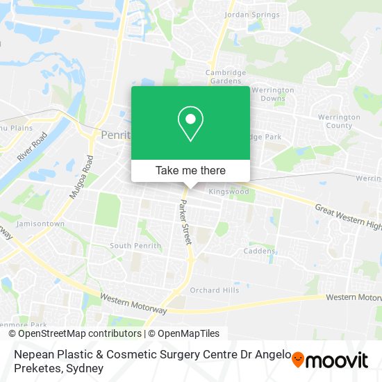 Mapa Nepean Plastic & Cosmetic Surgery Centre Dr Angelo Preketes