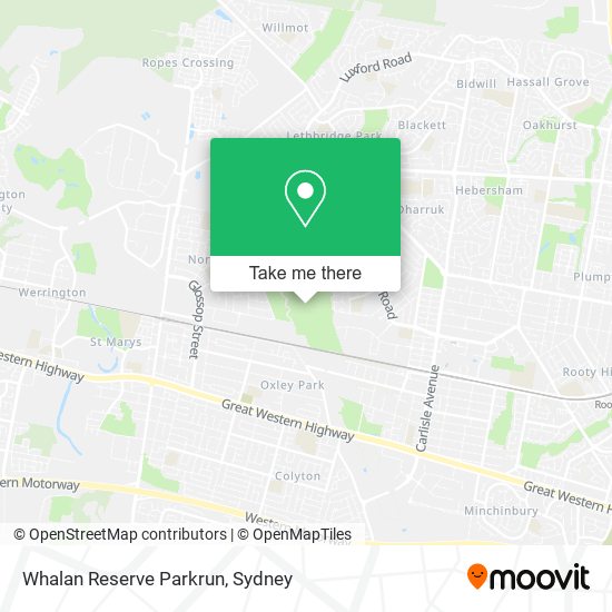 Whalan Reserve Parkrun map