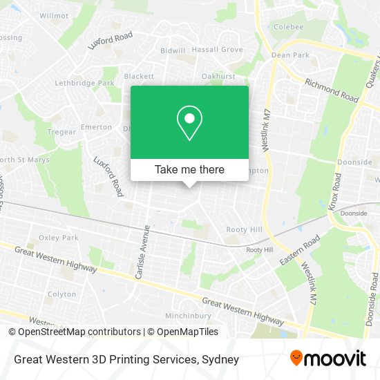 Great Western 3D Printing Services map
