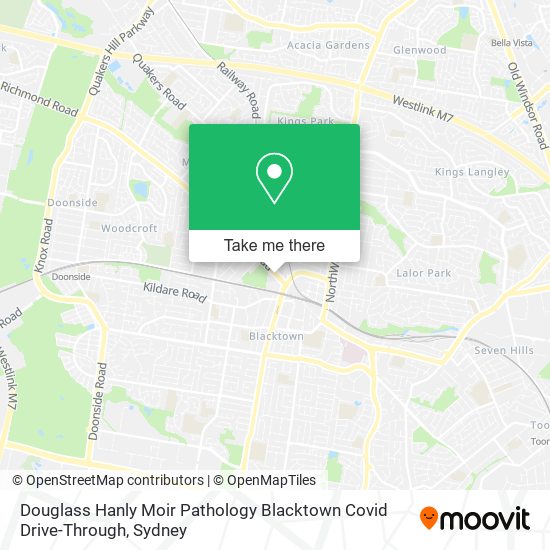 Douglass Hanly Moir Pathology Blacktown Covid Drive-Through map