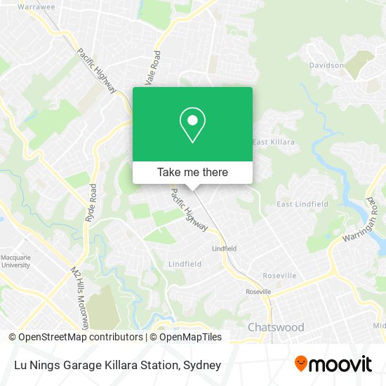 Mapa Lu Nings Garage Killara Station