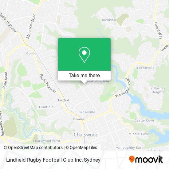 Lindfield Rugby Football Club Inc map