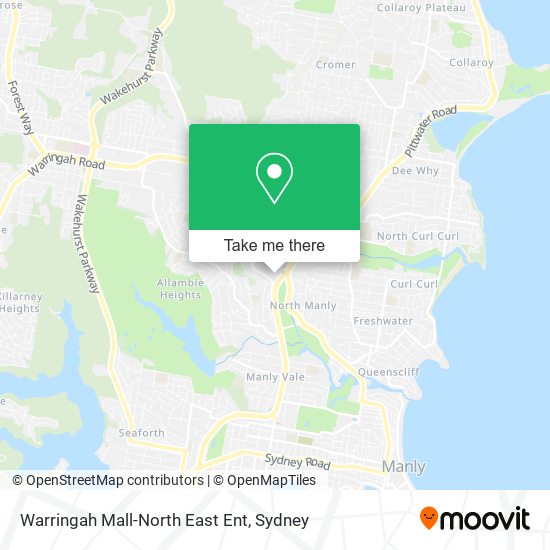 Mapa Warringah Mall-North East Ent