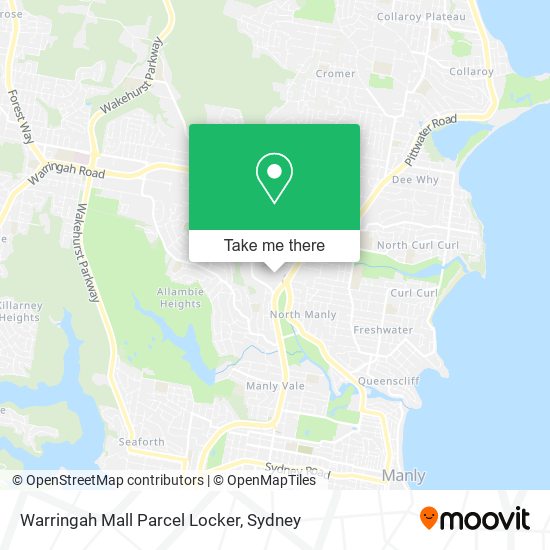 Warringah Mall Parcel Locker map