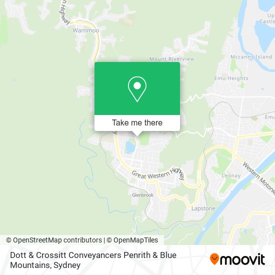 Mapa Dott & Crossitt Conveyancers Penrith & Blue Mountains