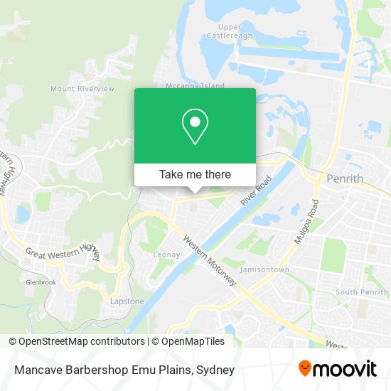 Mapa Mancave Barbershop Emu Plains