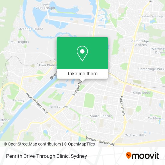 Mapa Penrith Drive-Through Clinic