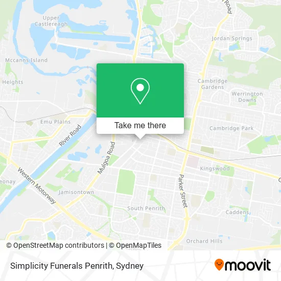 Simplicity Funerals Penrith map