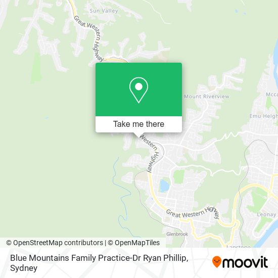 Mapa Blue Mountains Family Practice-Dr Ryan Phillip