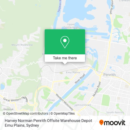 Harvey Norman Penrith Offsite Warehouse Depot Emu Plains map