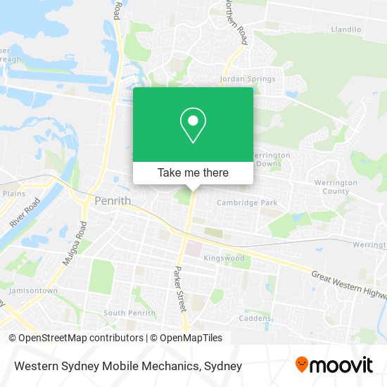 Mapa Western Sydney Mobile Mechanics