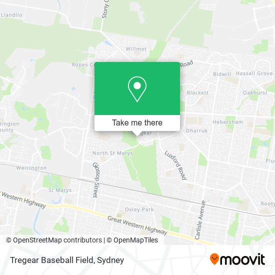 Tregear Baseball Field map