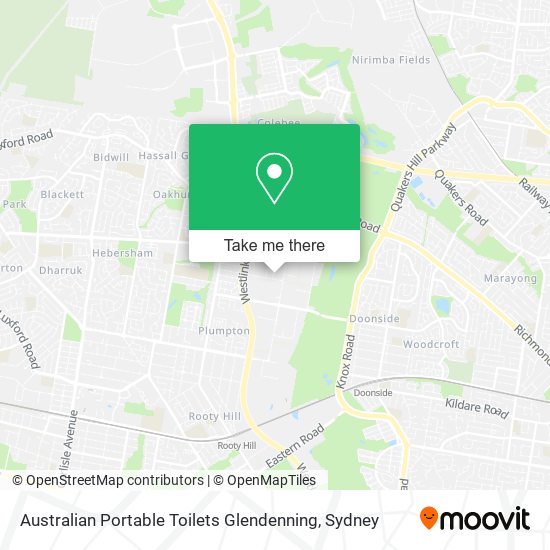 Mapa Australian Portable Toilets Glendenning