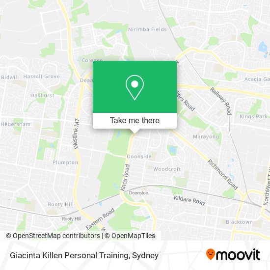 Giacinta Killen Personal Training map