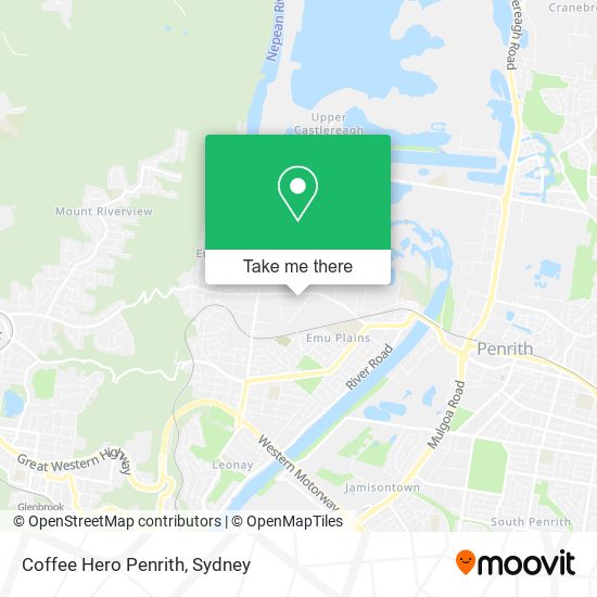 Coffee Hero Penrith map