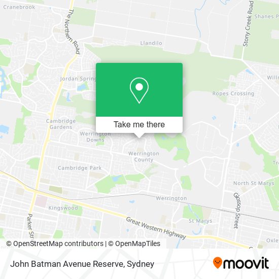 Mapa John Batman Avenue Reserve