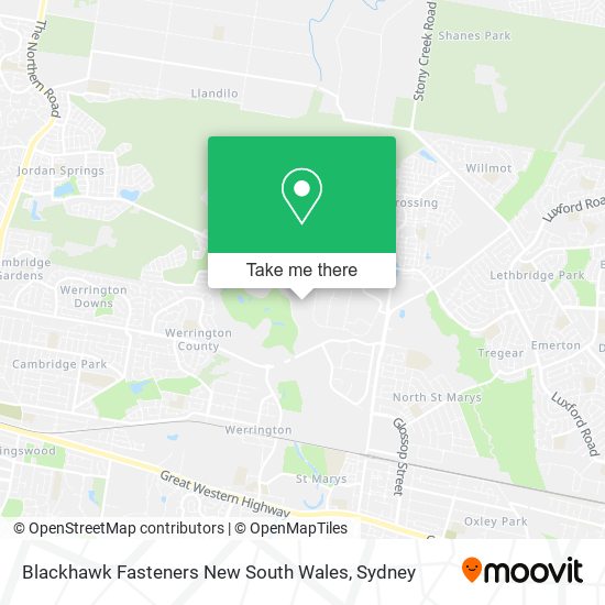 Mapa Blackhawk Fasteners New South Wales