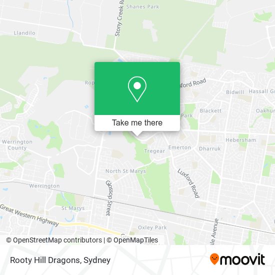 Mapa Rooty Hill Dragons