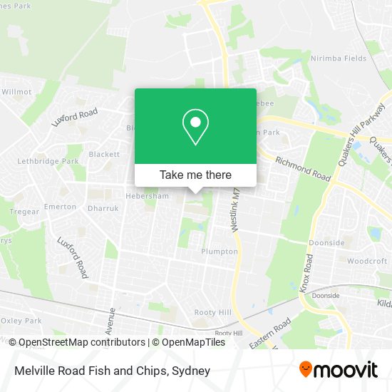 Melville Road Fish and Chips map