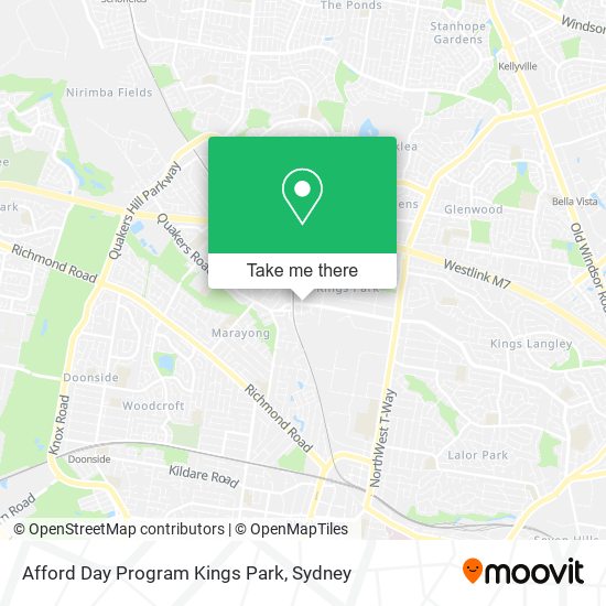 Mapa Afford Day Program Kings Park