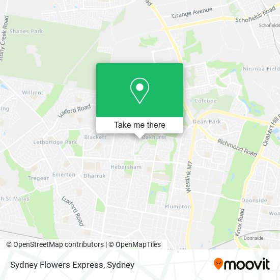 Sydney Flowers Express map