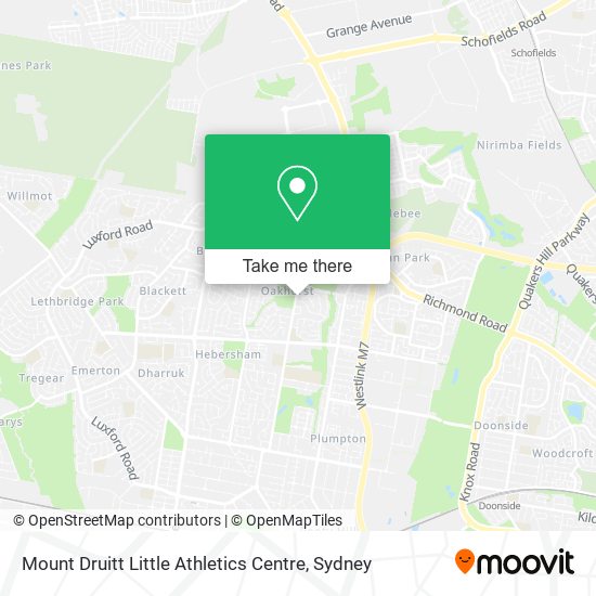 Mount Druitt Little Athletics Centre map