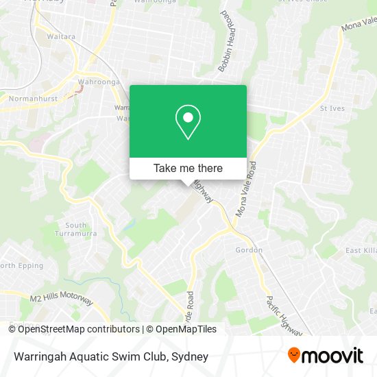 Mapa Warringah Aquatic Swim Club