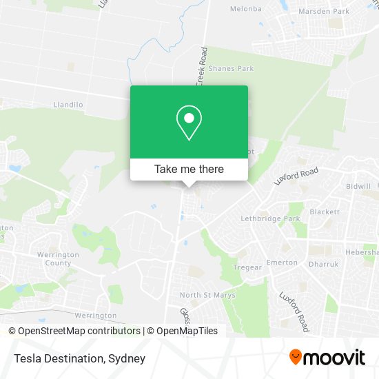 Tesla Destination map