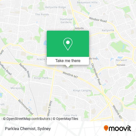 Parklea Chemist map