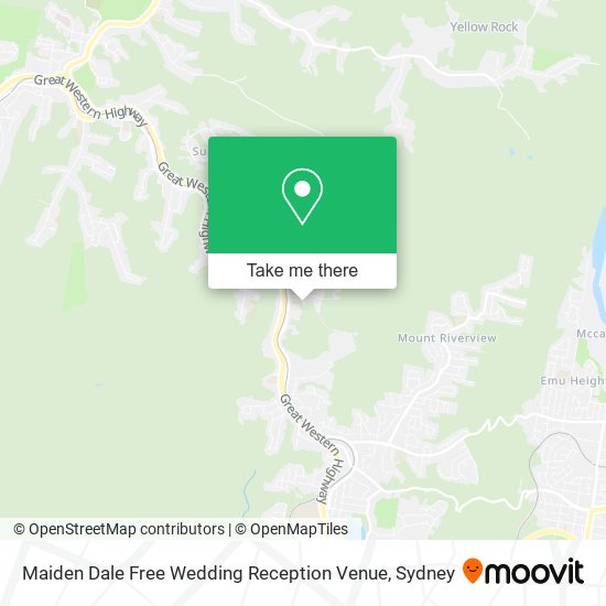 Mapa Maiden Dale Free Wedding Reception Venue