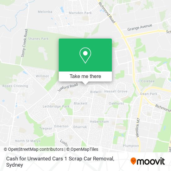 Cash for Unwanted Cars 1 Scrap Car Removal map