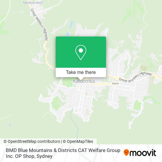 BMD Blue Mountains & Districts CAT Welfare Group Inc. OP Shop map