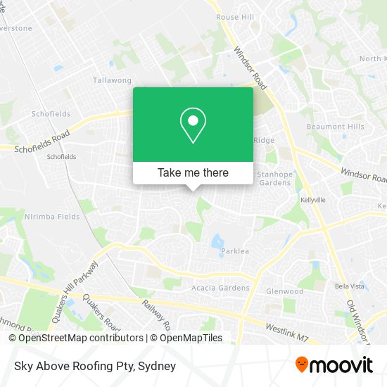 Sky Above Roofing Pty map