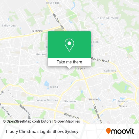 Mapa Tilbury Christmas Lights Show